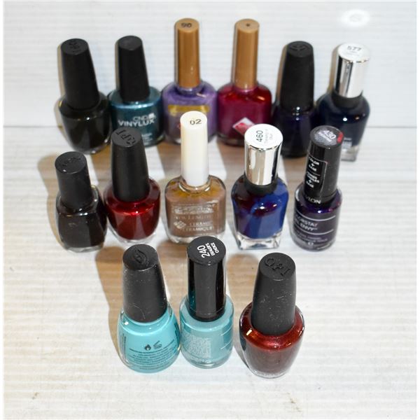 14 NEW BRAND NAME BOTTLES OF NAILPOLISH