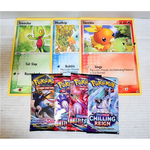 x4 POKEMON BOOSTER PACKS NEW SEALED, JUMBO CARDS