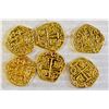 Image 1 : x6 GOLD PLATED SHIP WRECK COINS COPIES, NOVELTY