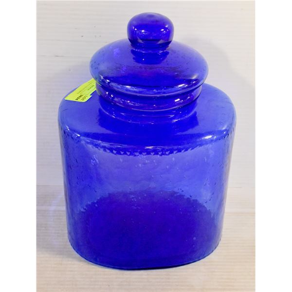 LARGE COBALT BLUE EMPOLI CANISTER