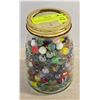 Image 1 : VINTAGE WIDE MOUTH MASON JAR FILLED WITH MARBLES