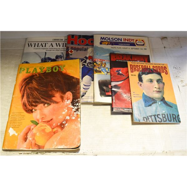 VINTAGE VARIOUS SPORTS BOOKS AND 1966 PLAYBOY