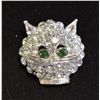 Image 1 : CAT BROOCH W/SWAROVSKI CRYSTALS/QUARTZ EYES