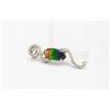 Image 2 : 14K WHITE GOLD AMMOLITE AND DIAMOND PENDANT