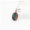 Image 2 : 18K WHITE GOLD DIAMOND SET AMMOLITE PENDANT