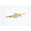 Image 1 : VINTAGE GOLD TONE W/ CLEAR STONE BAR PIN BROOCH