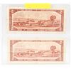 Image 2 : 2 X 1954 CANADIAN $2 BILLS