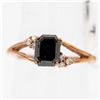 Image 2 : 10K ROSE GOLD BLACK DIAMOND & DIAMOND RING SIZE 7