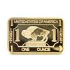 Image 2 : 100 MILS .999 FINE GOLD PLATED 1 OZ BUFFALO BAR