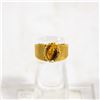 Image 1 : BRUSHED GOLD TONE RING WITH TIGERS EYE GEM