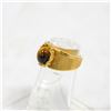 Image 2 : BRUSHED GOLD TONE RING WITH TIGERS EYE GEM