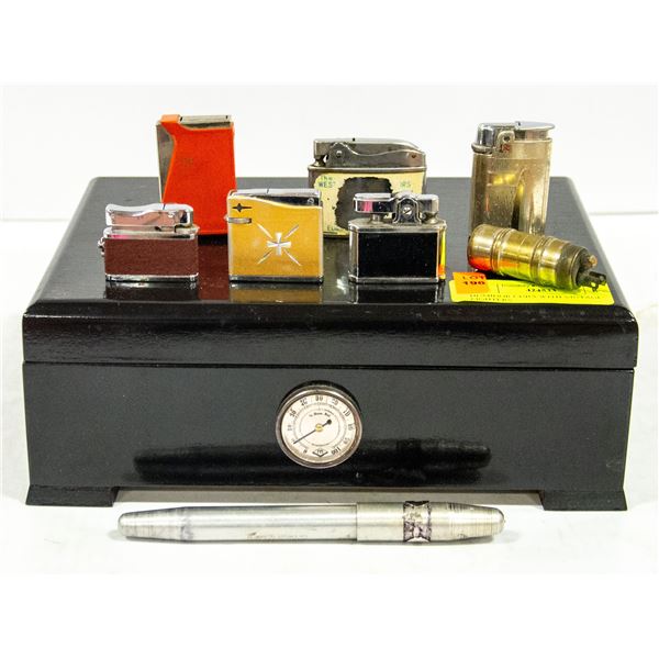 HUMIDOR CUBA WITH VINTAGE LIGHTERS