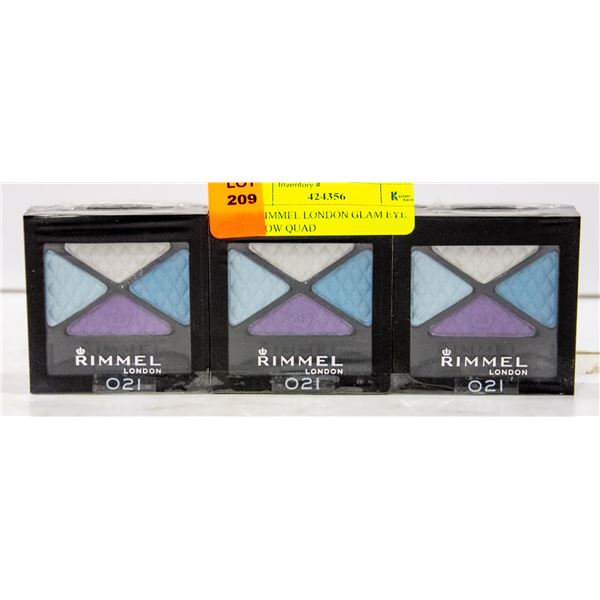 3PK RIMMEL LONDON GLAM EYE SHADOW QUAD