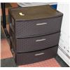 Image 1 : STERLITE 3 DRAWER BROWN STORAGE CABINET