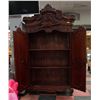 Image 2 : LARGE HAND CARVED MAHOGANY WARDROBE