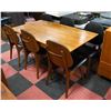 Image 1 : VINTAGE WOODEN DINING TABLE W/ 6 CHAIRS