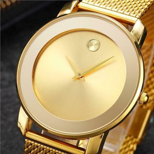 NEW GOLD TONE BUSINESS CASUAL CLASSIC 44MM WATCH