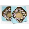 Image 1 : BOX WITH 2 MAUVE EASTER EGG WREATHS -