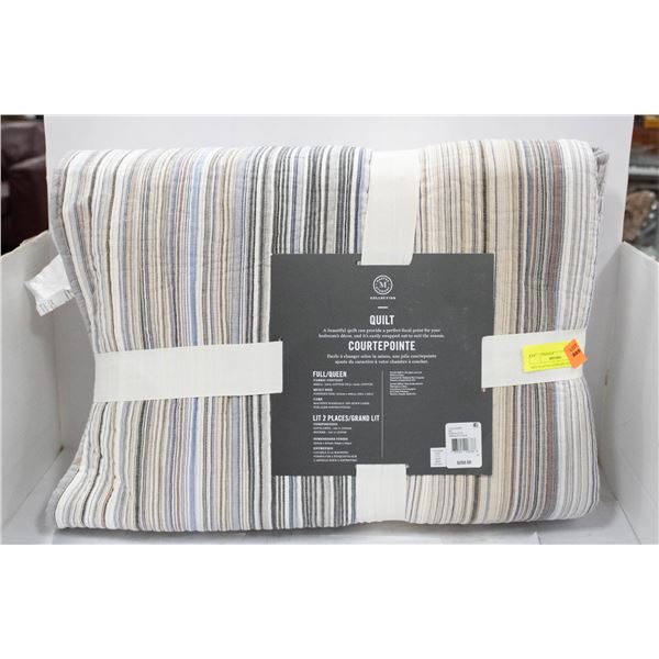 NEW MARTHA STEWART QUEEN CHARLESTON YARN DYE QUILT