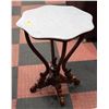 Image 1 : VINTAGE STONE TOP TABLE H-28.5" DIAMETER 23.5"