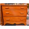 Image 1 : VILAS MAPLE 3 DRAWER DRESSER H-34" W-18.5" L-40"