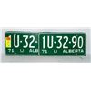 Image 1 : PAIR OF 1971 ALBERTA LICENSE PLATES