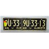 Image 1 : PAIR OF 1969 ALBERTA LICENSE PLATES