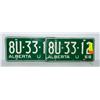 Image 1 : PAIR OF 1968 ALBERTA LICENSE PLATES