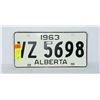 Image 1 : VINTAGE ALBERTA LICENSE PLATE 1963