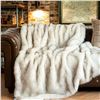 Image 2 : NEW REPACKED BATTILO HOME WHITE FAUX FUR THROW