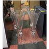 Image 1 : SET OF 4 GLASS DISPLAY VASES -EACH APPROX 24" TALL