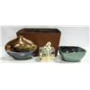 Image 1 : HANDMADE VASE & DECOR BOWL W/ NEW FLAMELESS CANDLE
