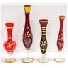 Image 1 : RED ANTIQUE HAND PAINTED VASES