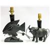 Image 1 : VINTAGE FISH & BULL THEMED LAMPS W/ NO SHADES