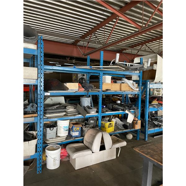 RACK OF ASSORTED BOAT PARTS & ACCESSORIES LOCATED ON UPPER MEZZANINE ( SHELVING NOT INCLUDED )