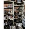 Image 3 : METAL SHELF WITH ASSORTED CONTENTS, GERRIE CANS & LARGE PLASTIC STORAGE TANK