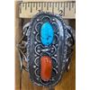 Image 7 : Vintage Turquoise and Coral Cuff Bracelet.