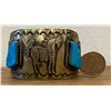 Image 7 : Beautiful Cuff Bracelet featuring 3 Horses with Turquoise