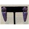 Image 4 : Charoite Earrings hallmarked ER