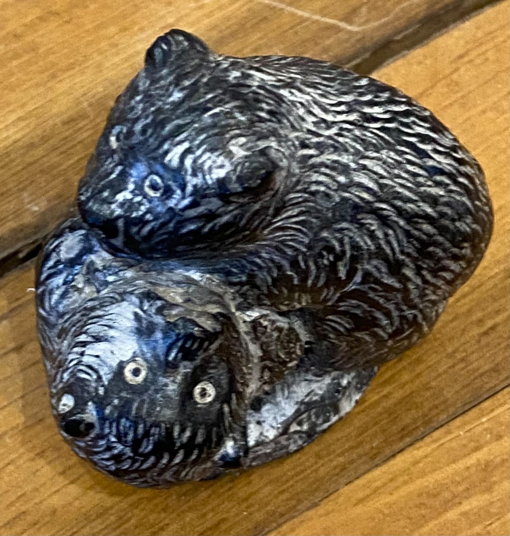 Two Original Wolf Soapstone Sculptures