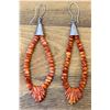 Image 1 : Orange Spiney Oyster Shell Dangle Earrings