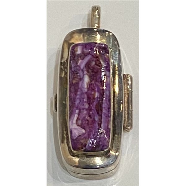 Charoite Locket Pendant by GL Miller