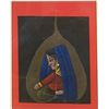Image 1 : Original Oil Hand Painted onto a  Leaf of a Pipal Tree.