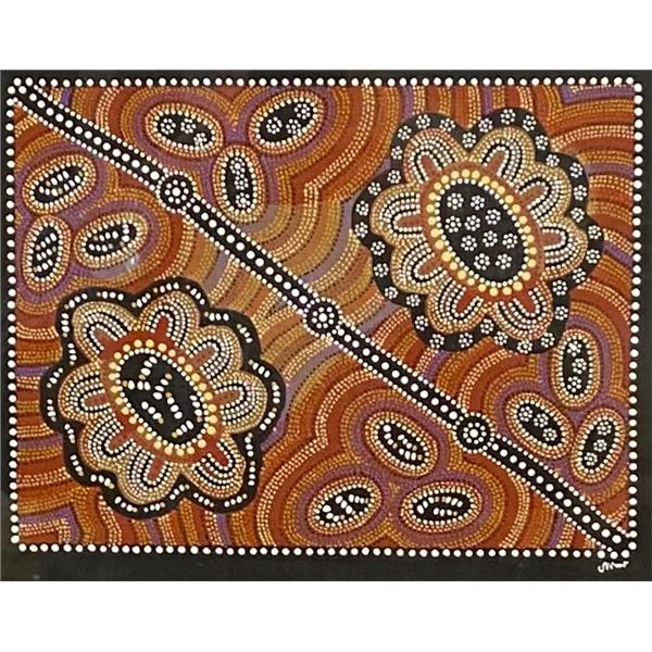 Vintage Aboriginal Paintings Titled Women Campsite Dreaming