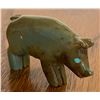 Image 1 : Unique Fetish Carving of a Pig with Turquoise Eyes