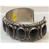 Image 4 : Heavy Sterling Onyx Row Cuff Bracelet