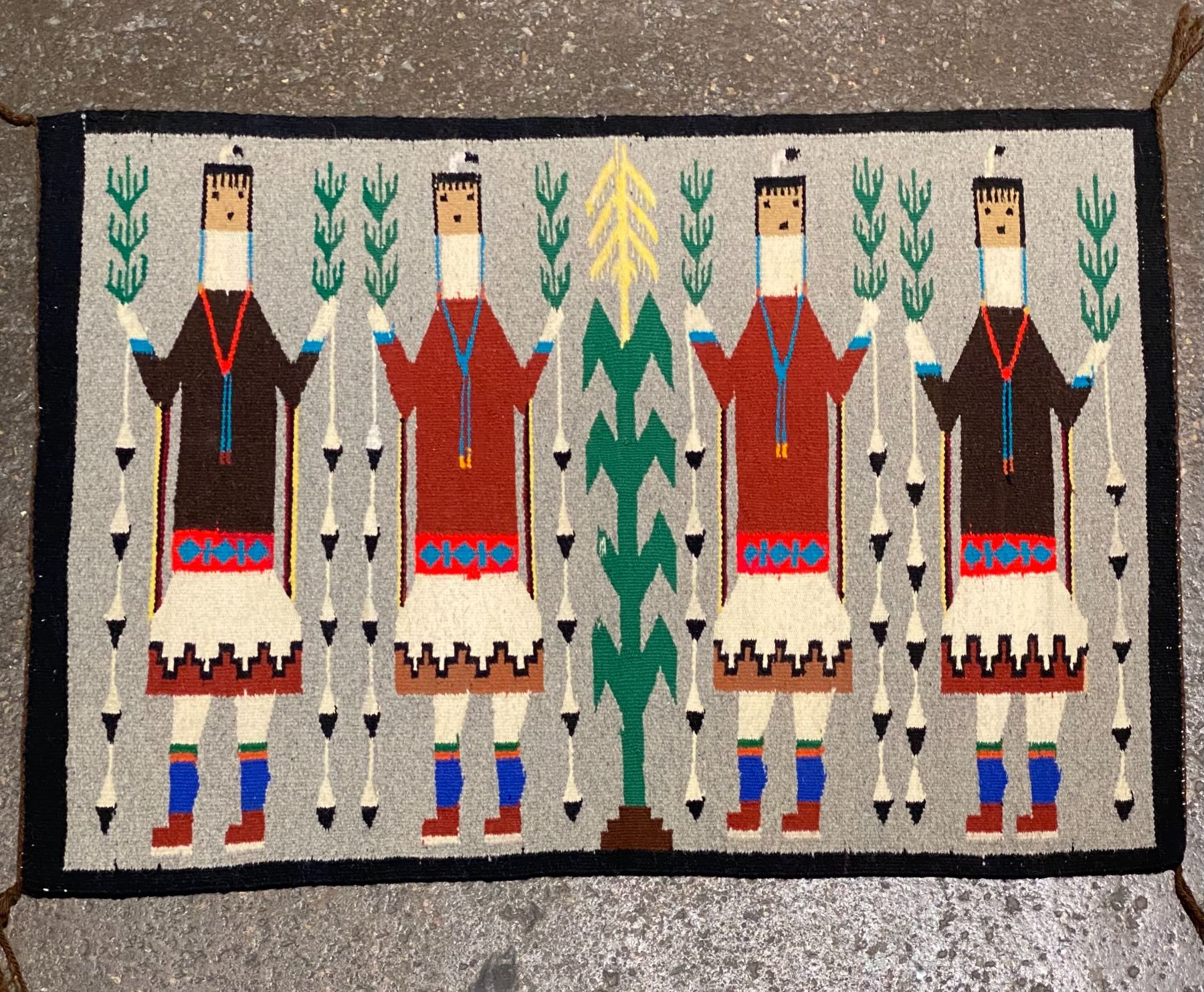 Navajo 4-Female Corn Women Yei woven by Gloria Nelson