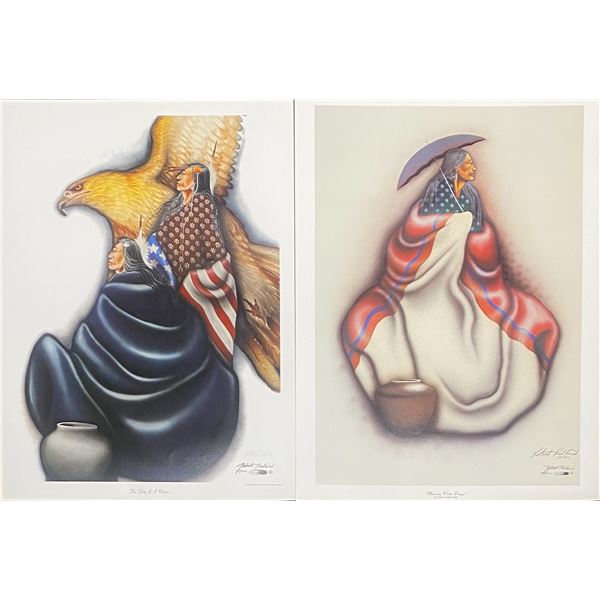 Two Lithographs by Kiowa Artist Robert Redbird, Sr
