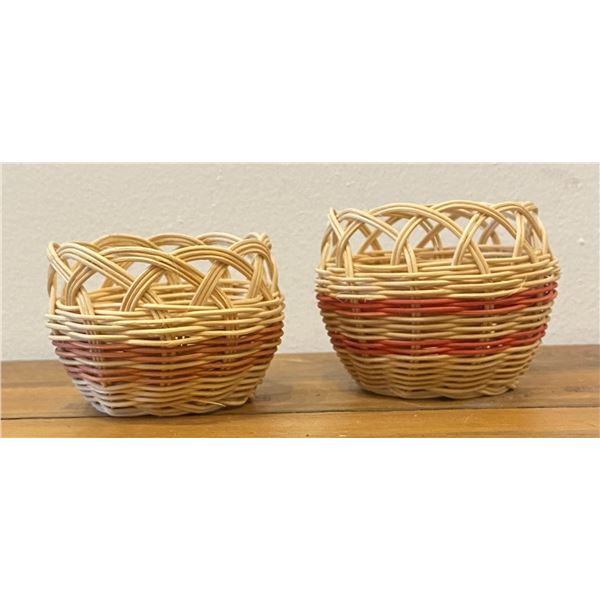 2-Cherokee Cup or Bowl Baskets woven by Joyce Johnson