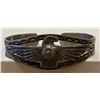 Image 1 : Historical Coin Silver Cuff Bracelet with Eagle Overlay